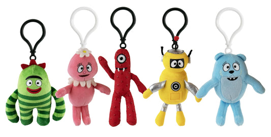 (SET 5) World's Smallest PLUSH Backpack Clip Yo Gabba ! Foofa Brobee Toy