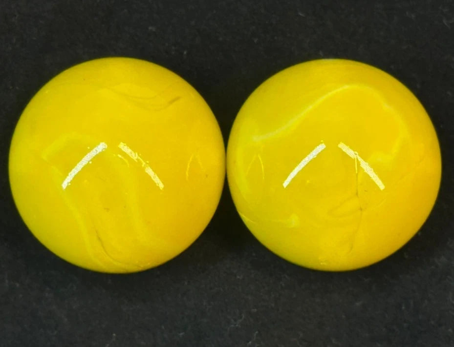 2 BOULDERS 35mm LEMON SORBET Glass Marbles