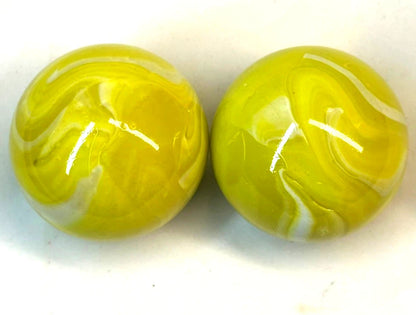 2 MAMMOTH 42mm LEMON SORBET Glass Marbles