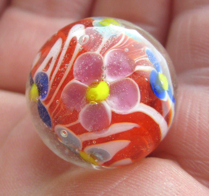 DAHLIA Handmade Art Glass Collector Marble~22mm