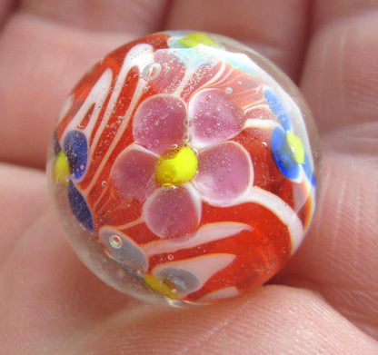 DAHLIA Handmade Art Glass Collector Marble~22mm