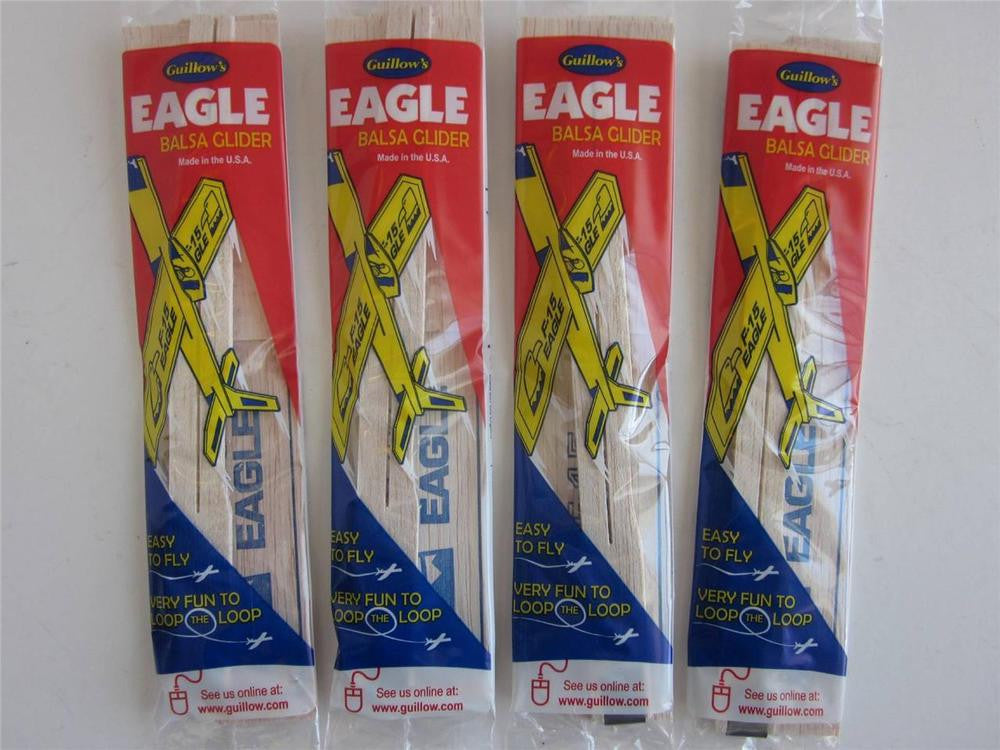 4 Eagle F 15 Balsa Wood Gliders Big Game Hunter Toys