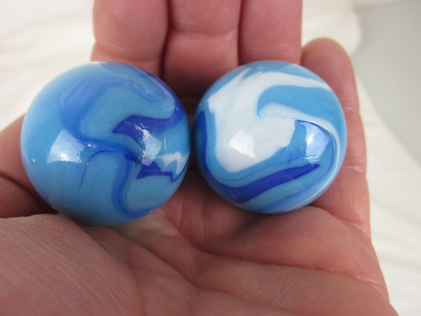 Big Game Toys 2pc Ice Blue Glass Marbles