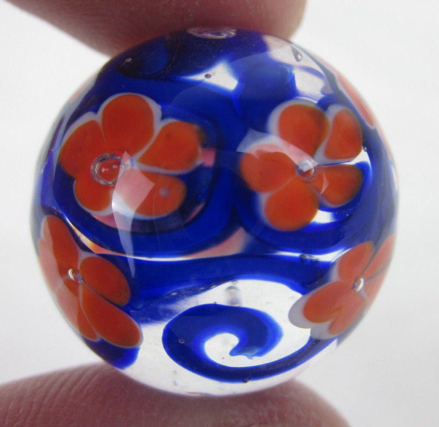 MIDNIGHT GARDEN Handmade Art Glass Collector Marble~22mm