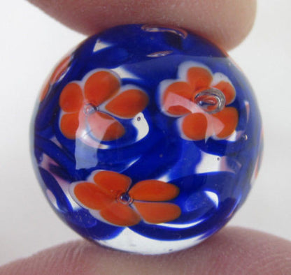 MIDNIGHT GARDEN Handmade Art Glass Collector Marble~22mm