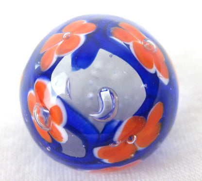 MIDNIGHT GARDEN Handmade Art Glass Collector Marble~22mm