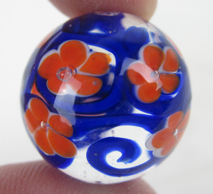 MIDNIGHT GARDEN Handmade Art Glass Collector Marble~22mm