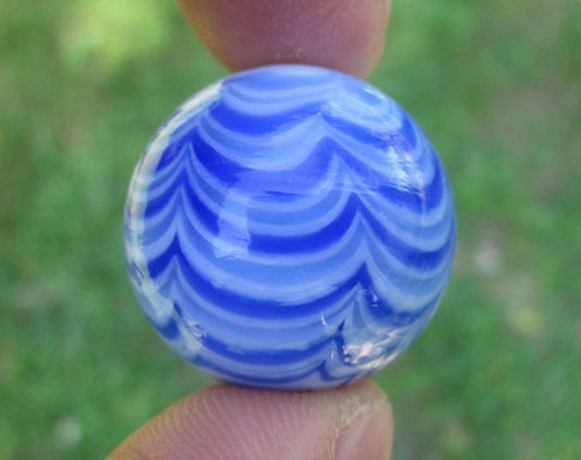 BLUE RIALTO Handmade Art Glass Collector Marble~25mm