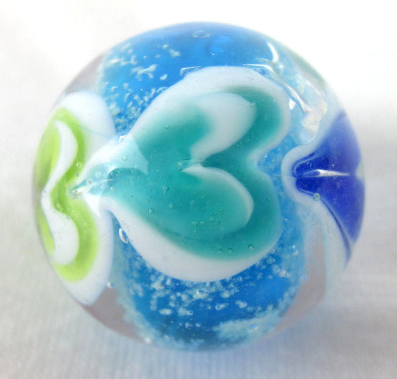 WAVE BREAKER Handmade Art Glass Collector Marble~22mm~Glow in the Dark