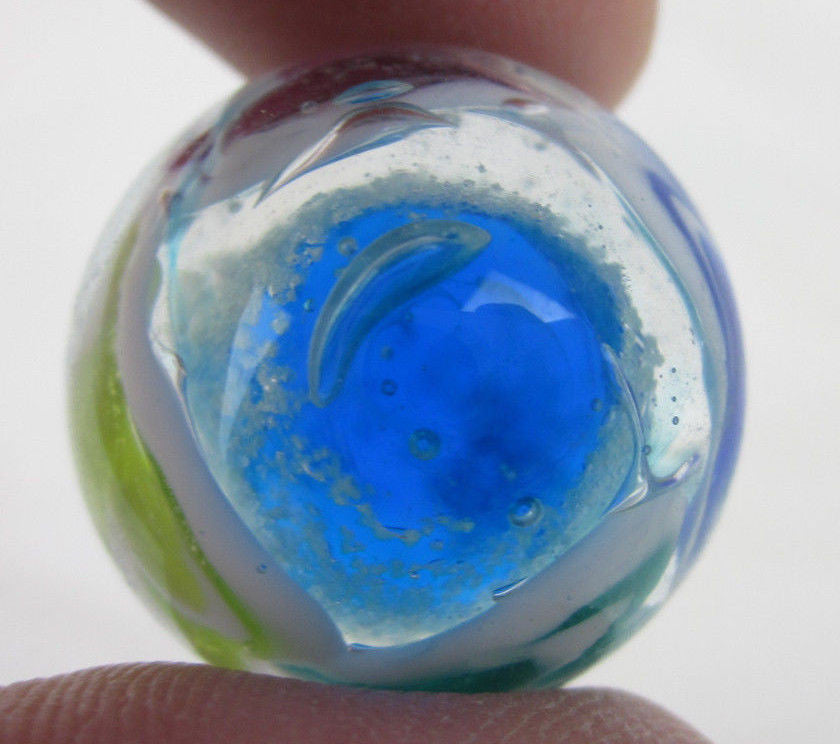 WAVE BREAKER Handmade Art Glass Collector Marble~22mm~Glow in the Dark
